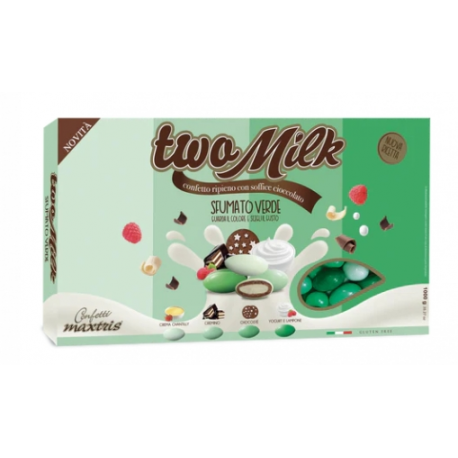 CONFETTI TWO MILK SFUMATO VERDE CIOCCOLATO AL LATTE KG.1 - Maxtris