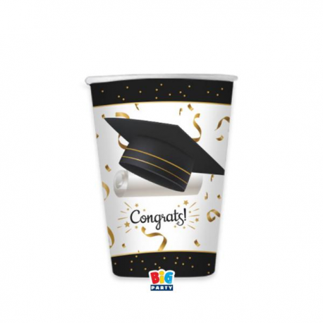BICCHIERI LAUREA \\"GRADUATION\\" 200cc - 6 pezzi
