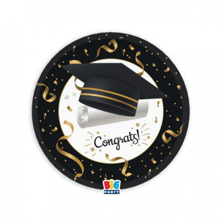 PIATTINI LAUREA \\"GRADUATION\\" 18cm - 6 pezzi