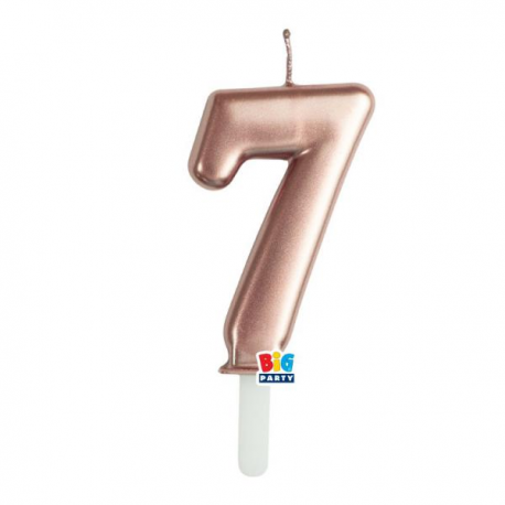 CANDELINA NUMERO \\"7\\" TINY PLUMP ROSA GOLD METAL 7cm