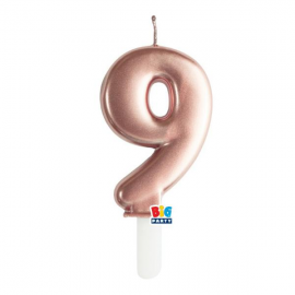 CANDELINA NUMERO \\"9\\" TINY PLUMP ROSA GOLD METAL 7cm