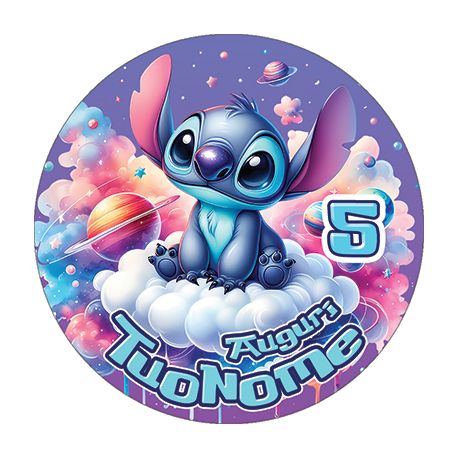 Cialda personalizzata STITCH tonda (stampa su pasta di zucchero)