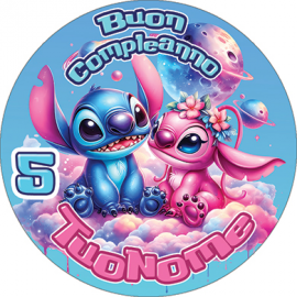 Cialda personalizzata STITCH tonda (stampa su fibra alimentare)