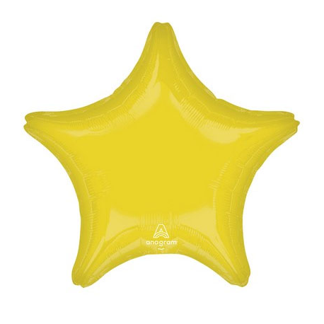 PALLONCINO MYLAR FOIL STELLA - GIALLA VIBRANT 46cm