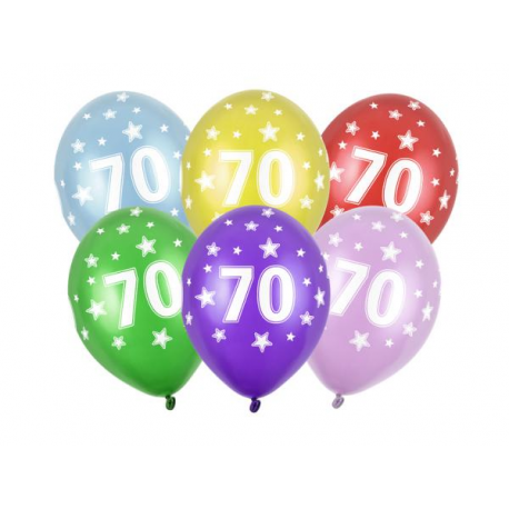 PALLONCINI 70° COMPLEANNO - Pz.6 - ø cm.30 (colori assortiti)