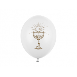 PALLONCINI COMUNIONE IHS CON CALICE - Pz.6 - ø cm.30