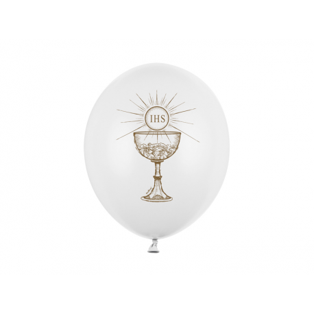 PALLONCINI COMUNIONE IHS CON CALICE - Pz.6 - ø cm.30