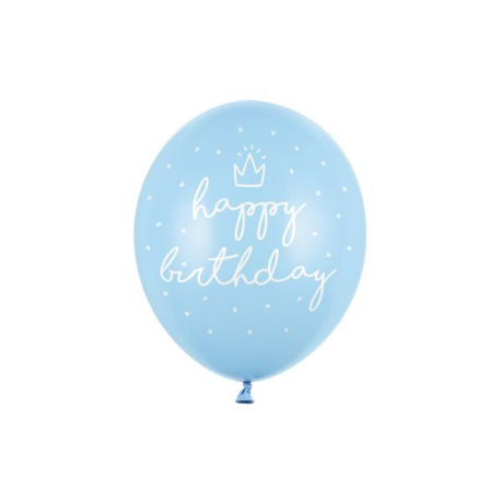 PALLONCINI HAPPY BIRTHDAY AZZURRI - Pz.6 - ø cm.30