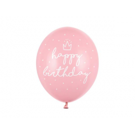 PALLONCINI HAPPY BIRTHDAY ROSA - Pz.6 - ø cm.30