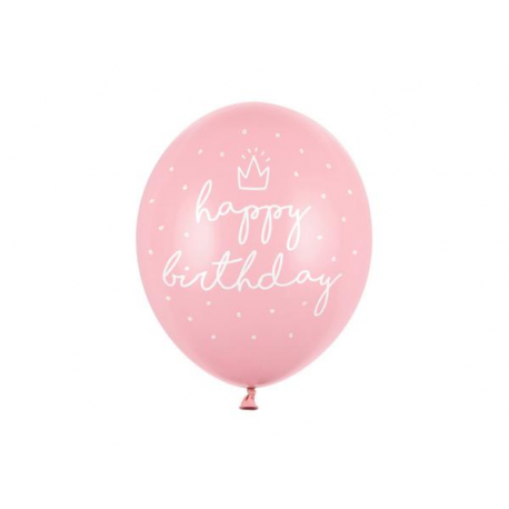 PALLONCINI HAPPY BIRTHDAY ROSA - Pz.6 - ø cm.30