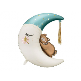 PALLONCINO MYLAR ORSETTO CON LUNA AZZURRA - 80x98cm