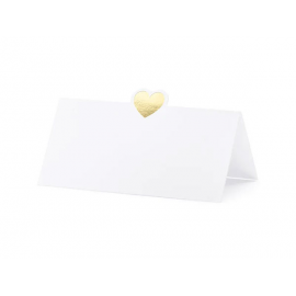 SEGNAPOSTO CUORICINO ORO 9,5 cm x 5,5 cm, 10 pz.
