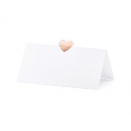 SEGNAPOSTO CUORICINO ROSA GOLD 9,5 cm x 5,5 cm, 10 pz.