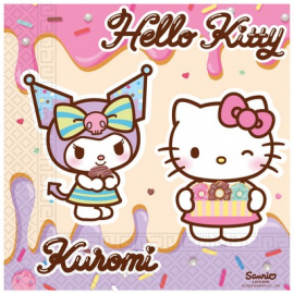 TOVAGLIOLI HELLO KITTY - KUROMI 2 VELI 33X33 PZ.20
