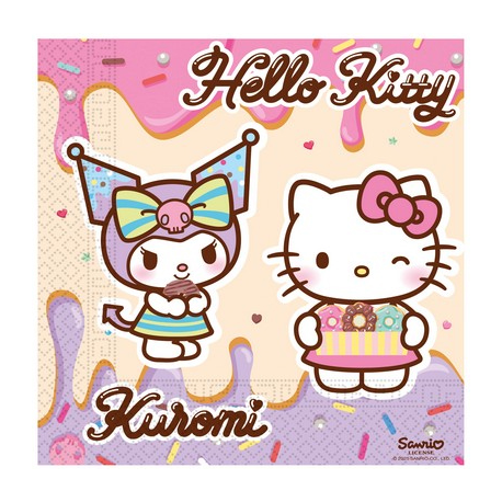 TOVAGLIOLI HELLO KITTY - KUROMI 2 VELI 33X33 PZ.20