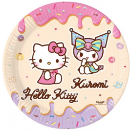 PIATTI HELLO KITTY - KUROMI CM.23 PZ.8