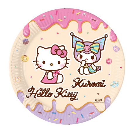 PIATTI HELLO KITTY - KUROMI CM.23 PZ.8