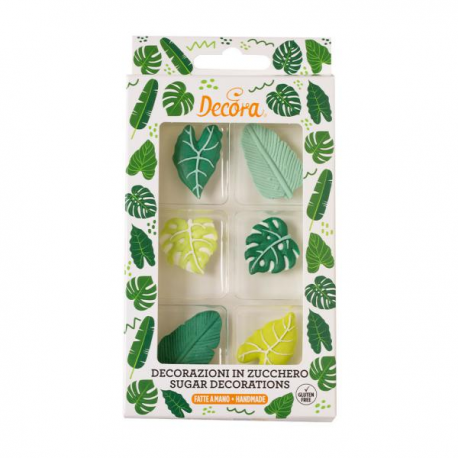 DECORAZIONI DI ZUCCHERO FOGLIE TROPICALI