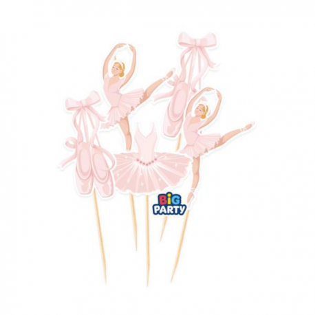 SET 5 MINI CAKE TOPPER BALLERINA