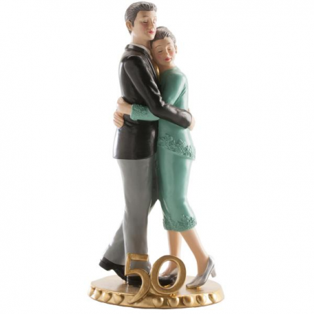 CAKE TOPPER 50° ANNIVERSARIO ABBRACCIO AFFETTUOSO