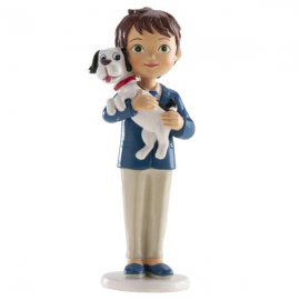 CAKE TOPPER COMUNIONE/CRESIMA BAMBINO CON CANE 16,5cm
