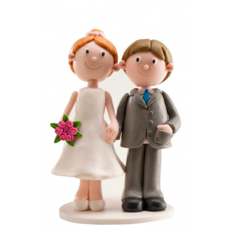 CAKE TOPPER COPPIA DI SPOSI \\"MANO NELLA MANO\\" 13cm