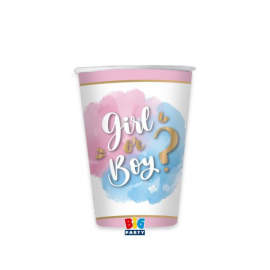 BICCHIERI "GIRL OR BOY" Gender Reveal 250cc - 8 pezzi