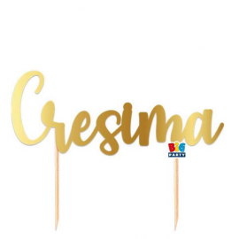 CAKE TOPPER CRESIMA ORO cm. 20x17