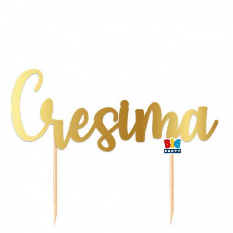 CAKE TOPPER CRESIMA ORO cm. 20x17