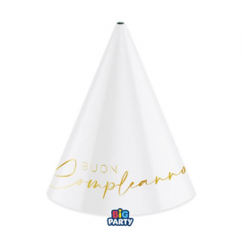 CAPPELLINI BUON COMPLEANNO \\"GOLD\\" 6 pezzi