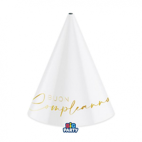 CAPPELLINI BUON COMPLEANNO \\"GOLD\\" 6 pezzi