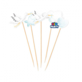MINI CAKE TOPPER \\"WELCOME BABY CICOGNA\\" BLUE
