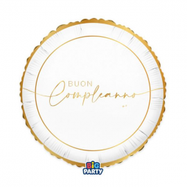 PALLONCINO MYLAR BUON COMPLEANNO \\"GOLD\\" 45cm