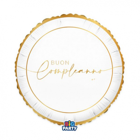 PALLONCINO MYLAR BUON COMPLEANNO \\"GOLD\\" 45cm