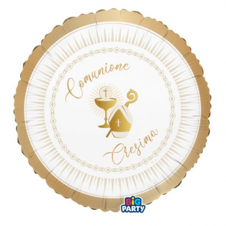 PALLONCINO MYLAR COMUNIONE & CRESIMA 45cm