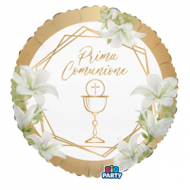 PALLONCINO MYLAR PRIMA COMUNIONE "GEOMETRIC" 45cm
