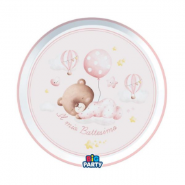 PIATTI BATTESIMO "BABY BEAR ROSA" 24cm - 6 pezzi