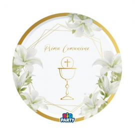PIATTI PRIMA COMUNIONE \\"GEOMETRIC\\" 24cm - 6 pezzi