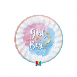 PIATTINI "GIRL OR BOY" Gender Reveal 20cm - 8 pezzi