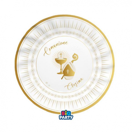 PIATTINI COMUNIONE & CRESIMA 20cm - 6 pezzi