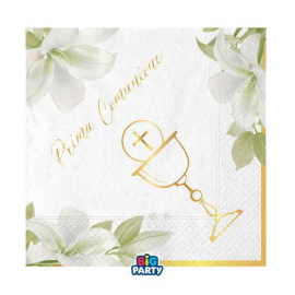 TOVAGLIOLI PRIMA COMUNIONE "GEOMETRIC" 33x33cm - 16 pezzi