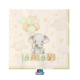 TOVAGLIOLINI \\"BABY ELEPHANT\\" 25x25cm - 16 pezzi
