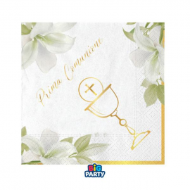 TOVAGLIOLINI PRIMA COMUNIONE \\"GEOMETRIC\\" 25x25cm - 16 pezzi