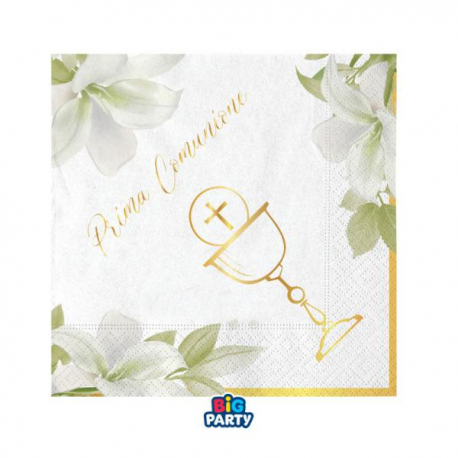 TOVAGLIOLINI PRIMA COMUNIONE \\"GEOMETRIC\\" 25x25cm - 16 pezzi