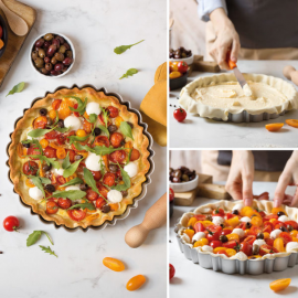 STAMPO DESIGN TART CROSTATA TONDO GRANDE &oslash; 30 cm x h 3 cm Antiaderente