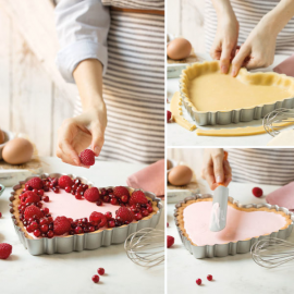 STAMPO DESIGN TART CROSTATA CUORE 25x23x3 h cm - Antiaderente