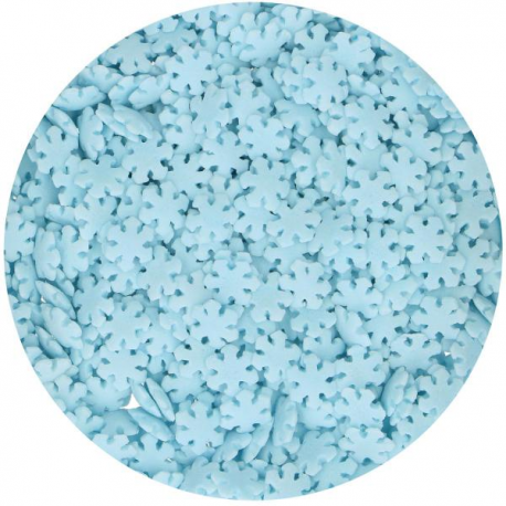 SOGGETTI DI ZUCCHERO FUNCAKES - FIOCCHI DI NEVE GLITTER AZZURRI 50gr