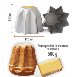 STAMPO PANDORO IN ALLUMINIO ANODIZZATO 750g. - 21 x 16 cm