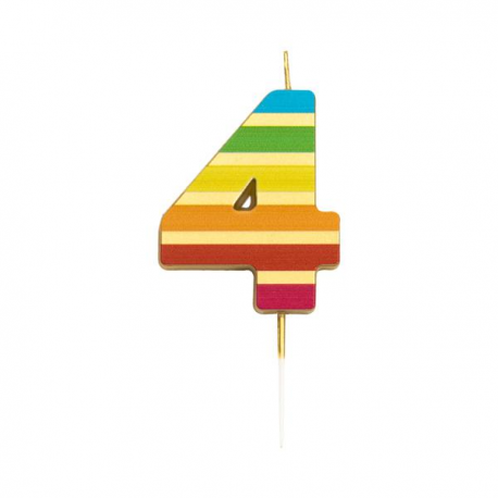 CANDELINA NUMERO 4 GOLD STRIPES