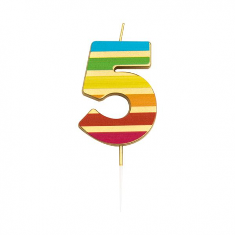 CANDELINA NUMERO 5 GOLD STRIPES